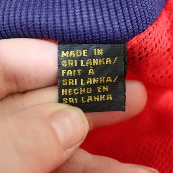 Lizsport Vintage Red & Blue Sateen Bomber Jacket Nylon Medium Sporty 80s/90s - Picture 14 of 15